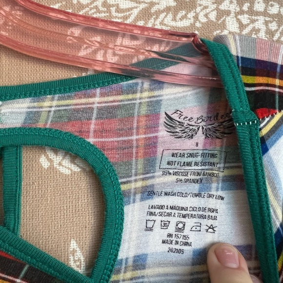 Free Birdees Holiday Christmas Plaid Bamboo Twirl Dress Girls Size 8 - Picture 4 of 5